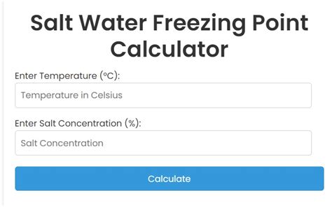 Salt Water Freezing Point Calculator .